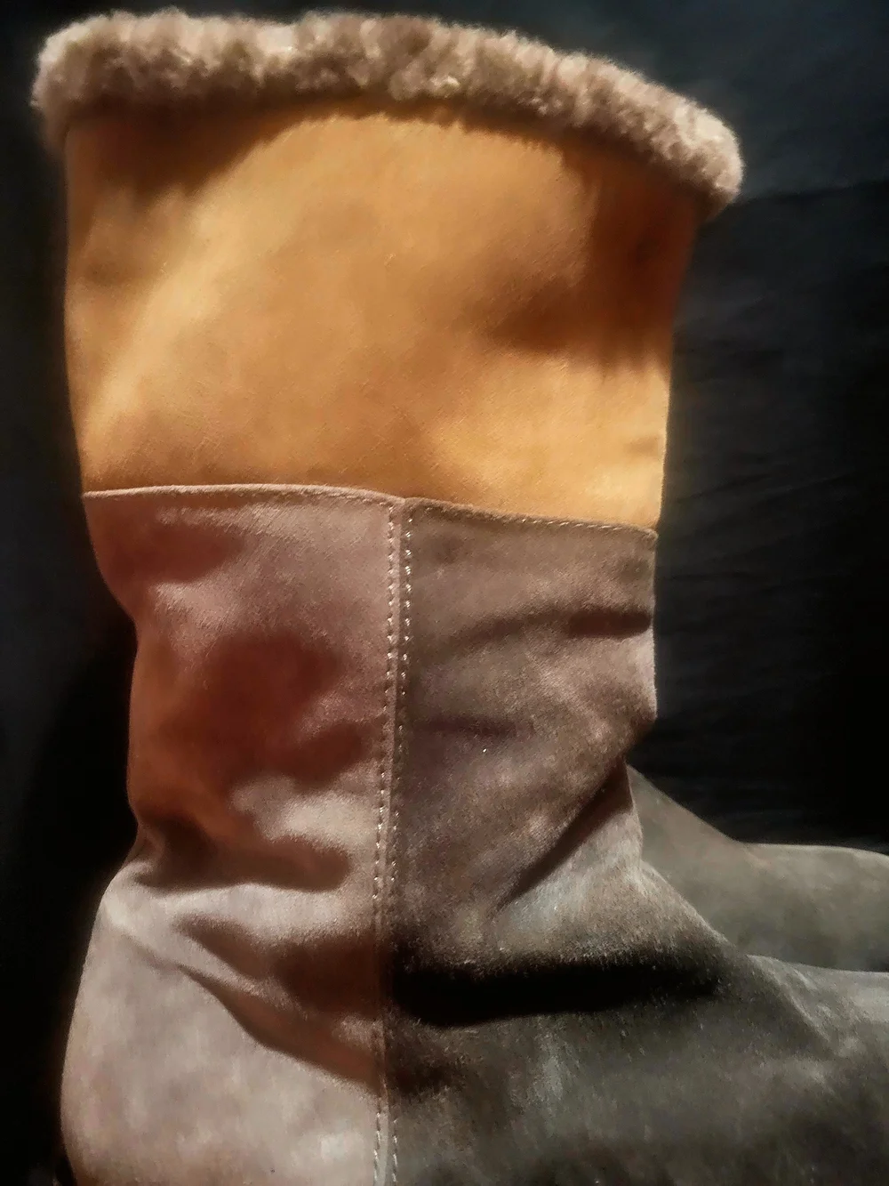Aquatalia Boots Suede Mid Calf Faux Fur Lined Size 10